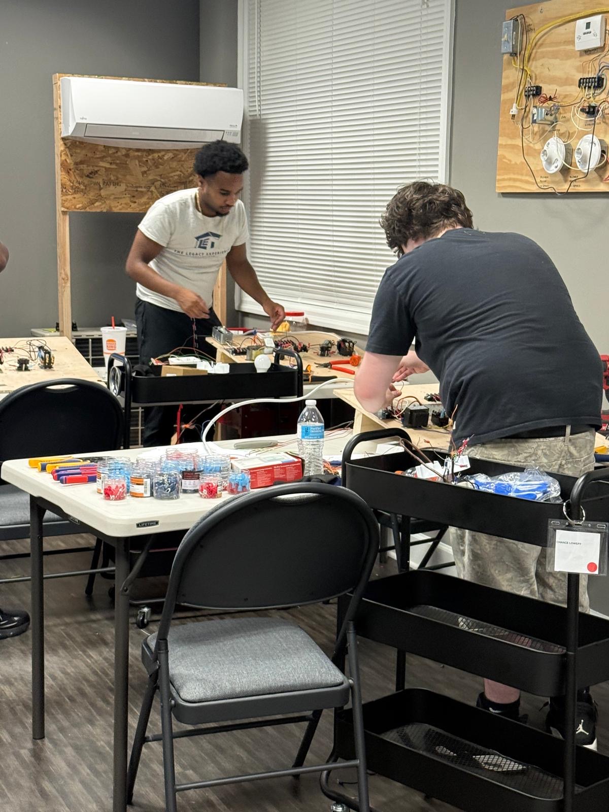 Hands-on HVAC classroom work